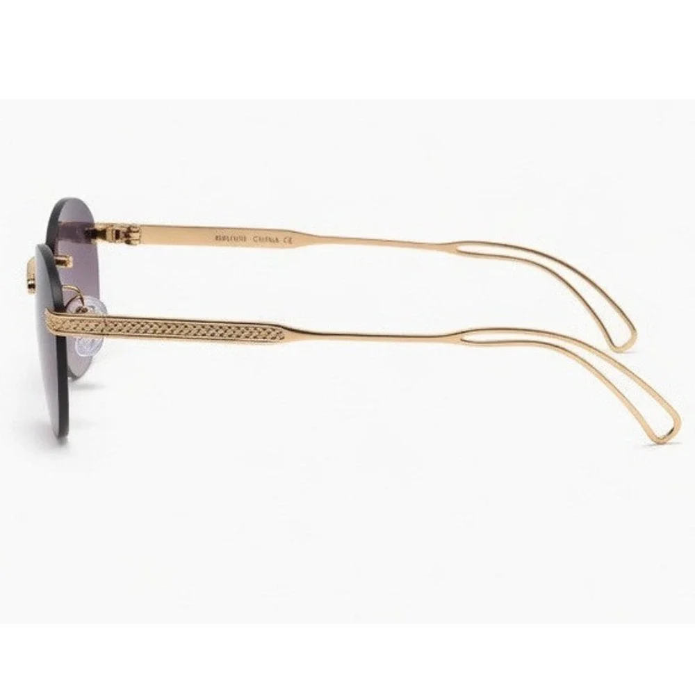 Mens‎ Retro Luxury Designer Style Streetwear Minimalist Rimless Sunglasses Black